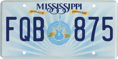 MS license plate FQB875