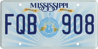 MS license plate FQB908