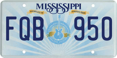 MS license plate FQB950