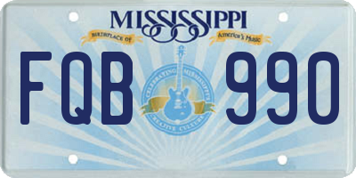 MS license plate FQB990
