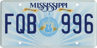 MS license plate FQB996