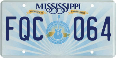 MS license plate FQC064