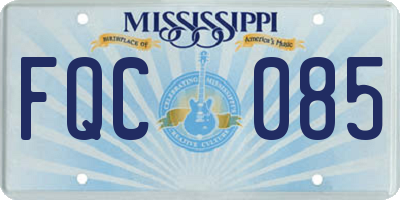 MS license plate FQC085