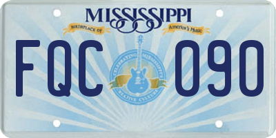 MS license plate FQC090