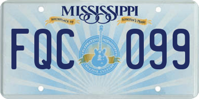 MS license plate FQC099