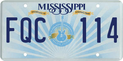 MS license plate FQC114