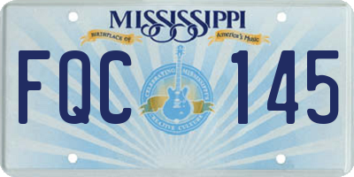 MS license plate FQC145