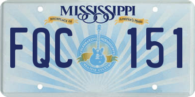 MS license plate FQC151