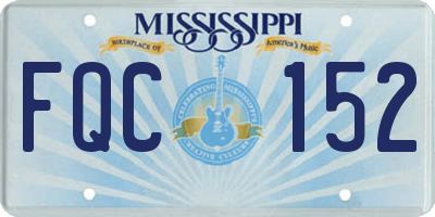 MS license plate FQC152