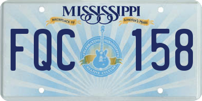 MS license plate FQC158