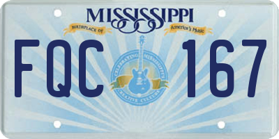 MS license plate FQC167