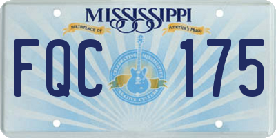 MS license plate FQC175