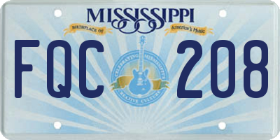 MS license plate FQC208