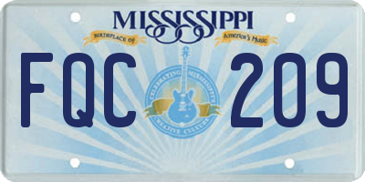 MS license plate FQC209