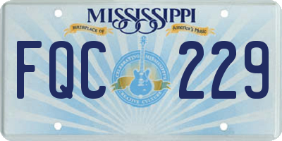 MS license plate FQC229