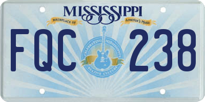 MS license plate FQC238