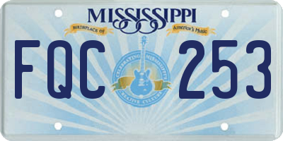 MS license plate FQC253
