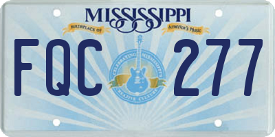 MS license plate FQC277