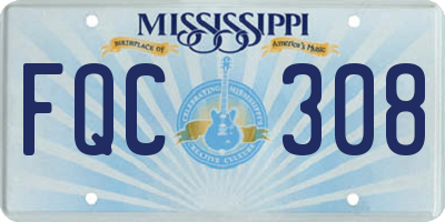 MS license plate FQC308