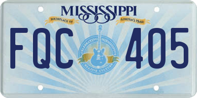 MS license plate FQC405