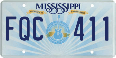 MS license plate FQC411