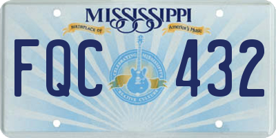 MS license plate FQC432