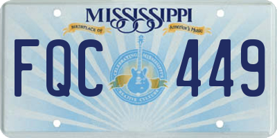 MS license plate FQC449