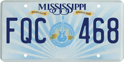 MS license plate FQC468