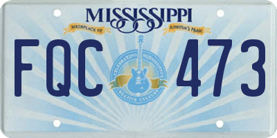 MS license plate FQC473