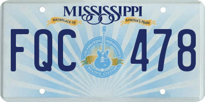MS license plate FQC478