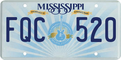 MS license plate FQC520