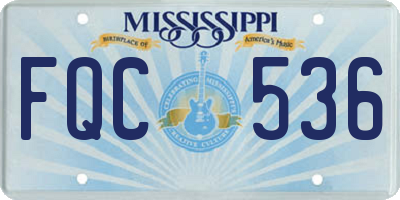 MS license plate FQC536