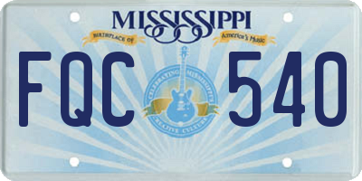 MS license plate FQC540