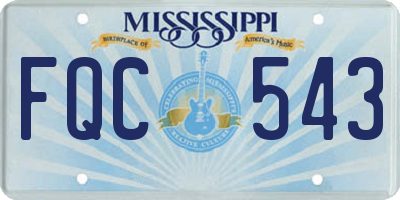 MS license plate FQC543