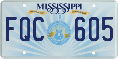MS license plate FQC605