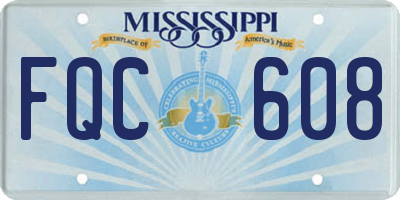 MS license plate FQC608