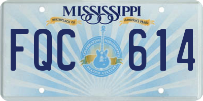 MS license plate FQC614