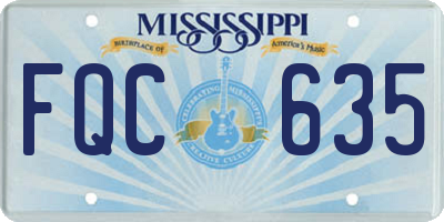 MS license plate FQC635