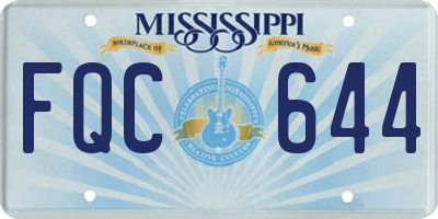 MS license plate FQC644