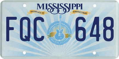 MS license plate FQC648