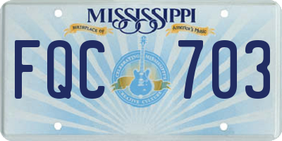 MS license plate FQC703