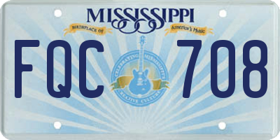 MS license plate FQC708