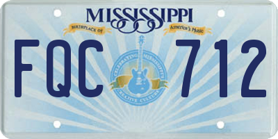 MS license plate FQC712