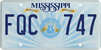 MS license plate FQC747