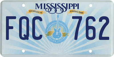 MS license plate FQC762