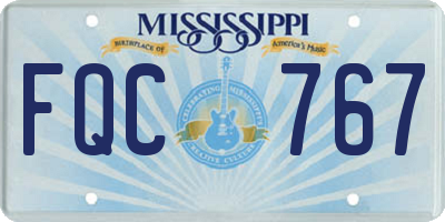MS license plate FQC767