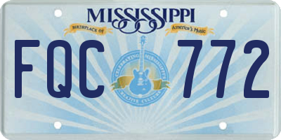 MS license plate FQC772
