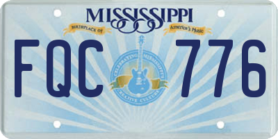 MS license plate FQC776