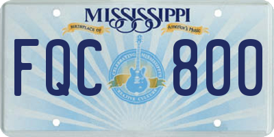 MS license plate FQC800