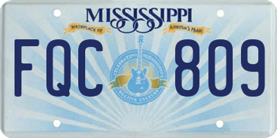 MS license plate FQC809